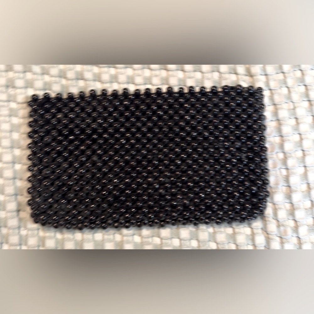 Magid Vintage black beaded clutch